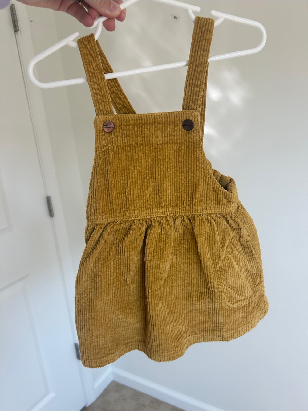 Zara baby Corduroy Pinafore Dress - Mustard